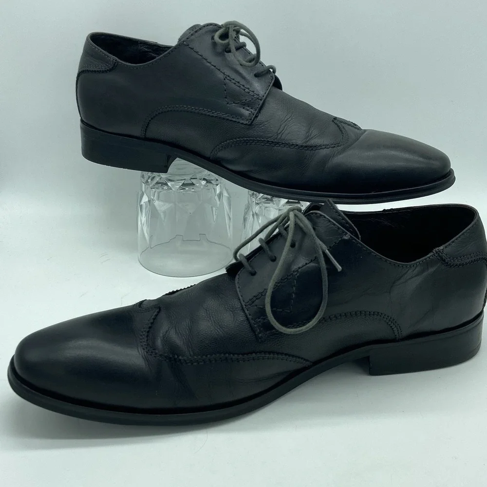 Kenneth Cole Dress Shoes Men's 10.5M Oxford Lace-Up Black Office Classic Dadcore